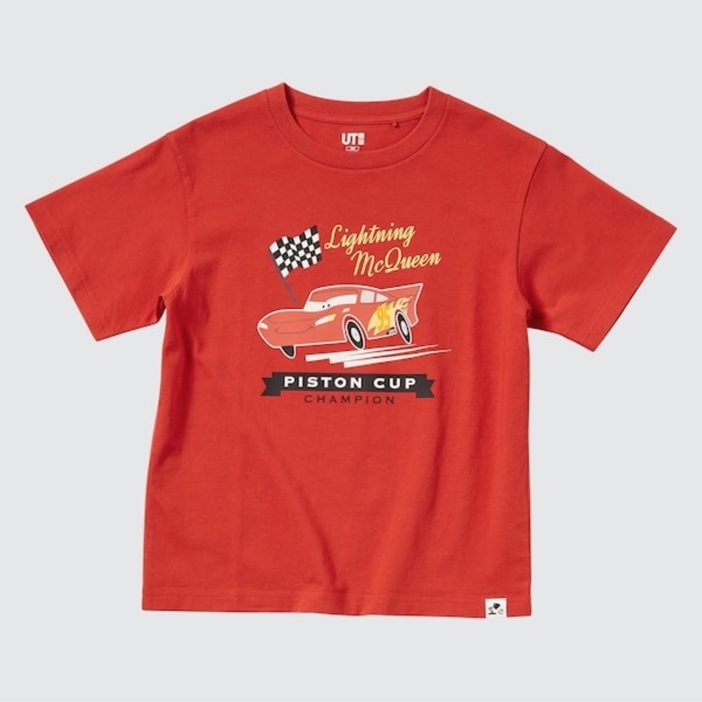 Uniqlo Disney Pixar Cars T-Shirt Boys 9-10 Lightning McQueen Piston Cup Champion